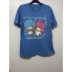 Sanrio Women’s Little Twin Stars “Reach For The Stars” T-Shirt Size Large Blue